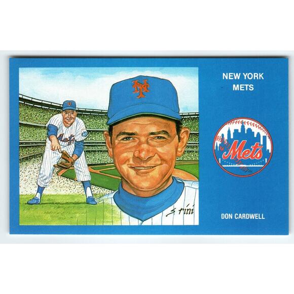 1969 NY Mets Baseball Postcard Susan Rini Don Cardwell Unused Limited Edition - Picture 1 of 2
